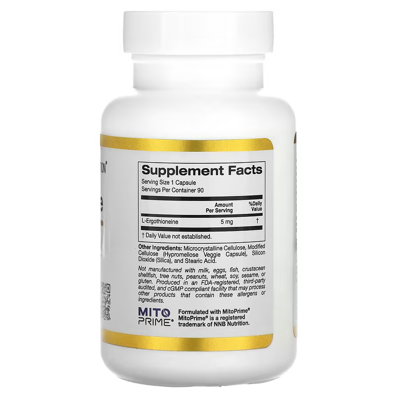Ergotionein, 5 mg, 90 veg.kapsula,;Podržava ćelijsku energiju*-protiv Starenja,Protivupalno* i još toga....California Gold Nutrition-USA