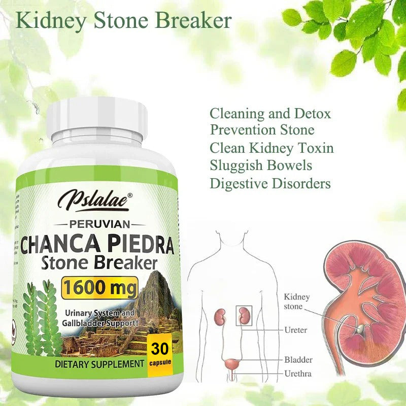 Chanca Piedra 1600 mg - 30 caps.; za Kamen u bubregu i mokraćne kanale, Žučni mjehur (Peru- Chanca Piedra Made in the USA)