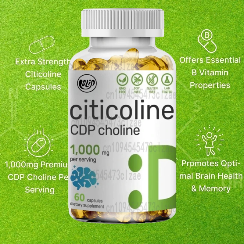 Citicoline 1000,g-60 caps;CDP-Holin;dodatak za podršku zdravlju mozga(Poboljšanje pamćenja i učenja;fokusa i koncentracije;Poboljšanje kod vaskularne DEMENCIJE.......