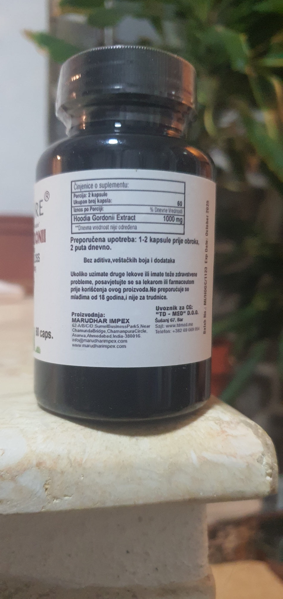 HODIA GORDONII 60 caps/1000mg;(vrsta kaktusa)-Suspenzor APETITA zbog mršavljenja i celulita ,"Mi Nature"