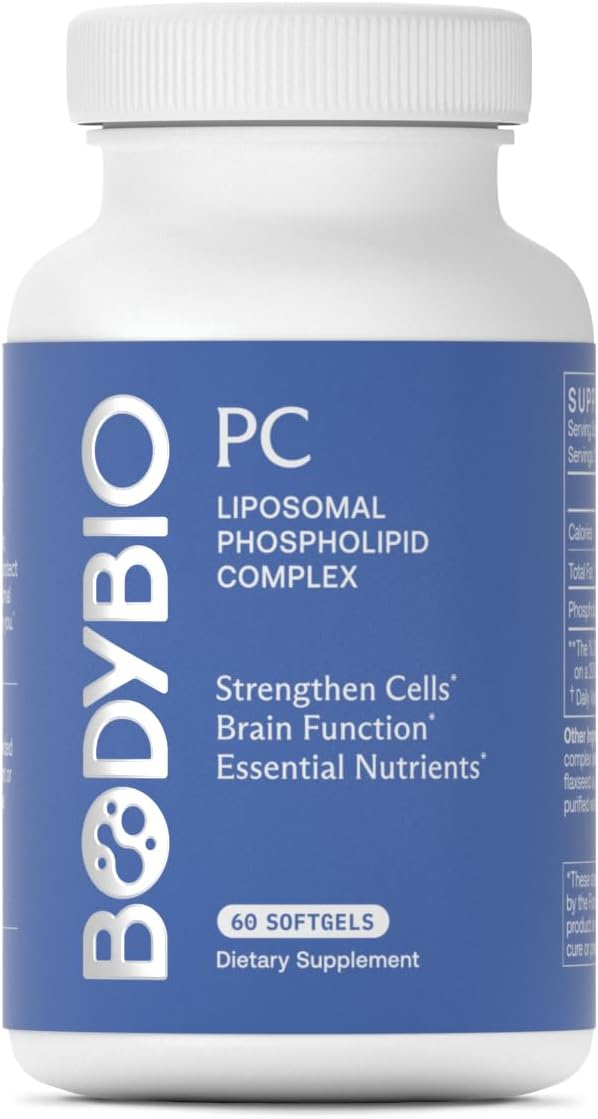 NOOTROPIC-BodyBio PC fosfatidilholin + fosfolipidi - liposomski za visoku apsorpciju - optimalno zdravlje mozga i ćelija - poboljšava pamćenje, kognitivne sposobnosti, fokus i jasnoću - 100% bez GMO-a - 100 mekih kapsula; USA