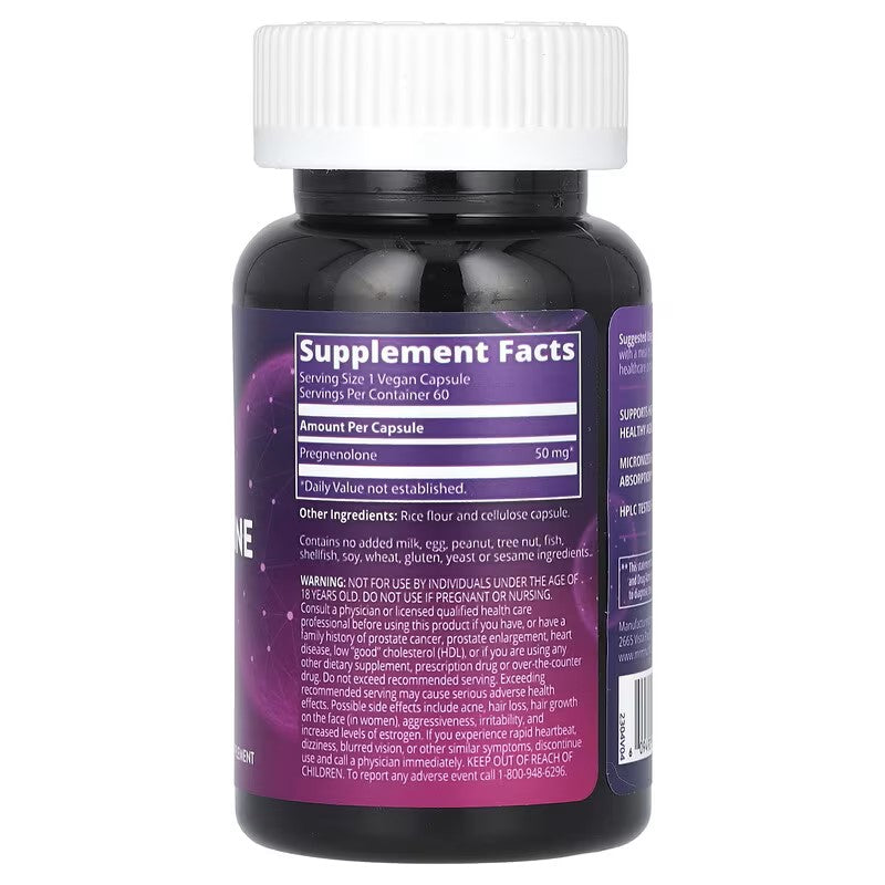 Pregnenolone 50 mg,60 caps,-Za BISTRINU UMA i brzinu razmišljanja,Zdravo starenje,Hormonsku ravnoteža i snanjenjem želje za hranom-prejedanjem,smanjenje Holesterola i za imuni sistem... MRM USA