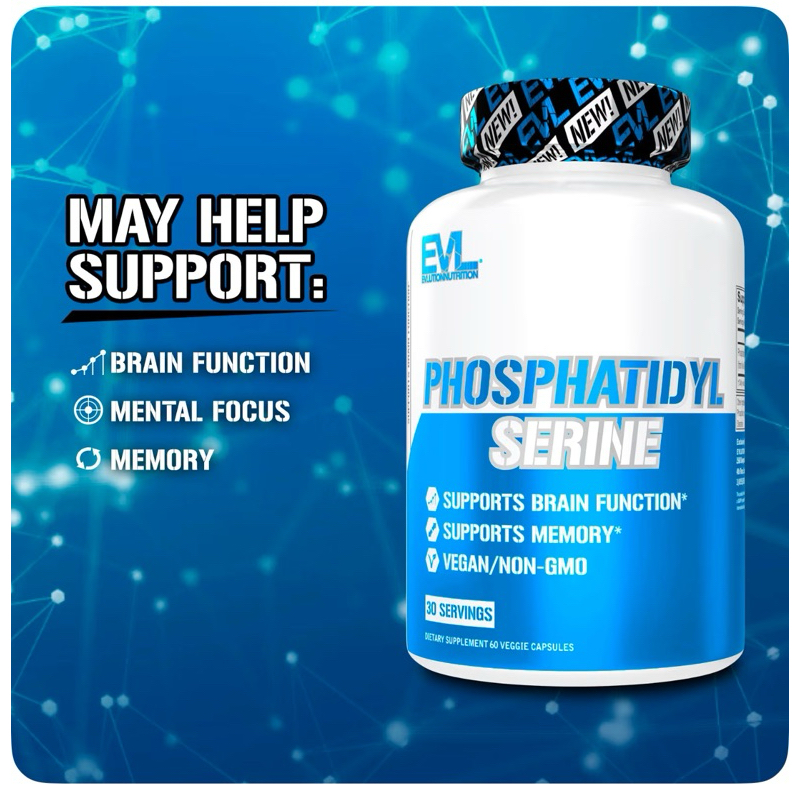 Fosfatidil serin (Phosphatidyl), 60 veg. kaps.(150 mg po kapsuli)-NOOTROPIC za mozak i još toga.... EVLution Nutrition-USA