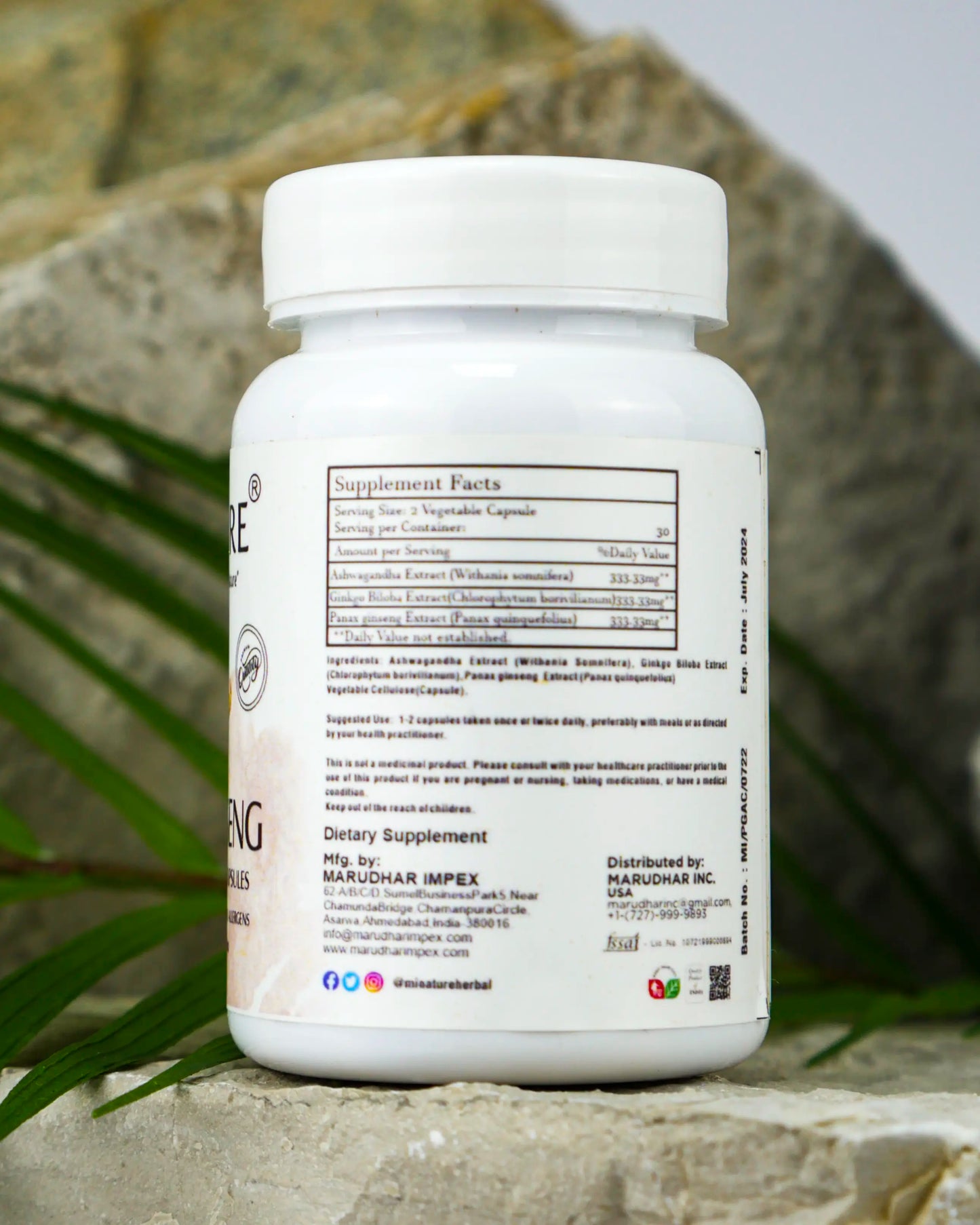Panax Ginseng, Asvaganda i Ginko MIX(1000mg dnevna doza u 2 kaps);Višestruki efekti : energija, fokus, otpornost na stres, hormonska podrška.pomže boljem snu