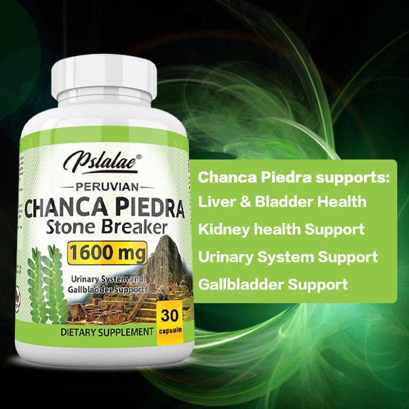 Chanca Piedra 1600 mg - 30 caps.; za  Kamen u bubregu i mokraćne kanale, Žučni mjehur (Peru- Chanca Piedra Made in the USA)