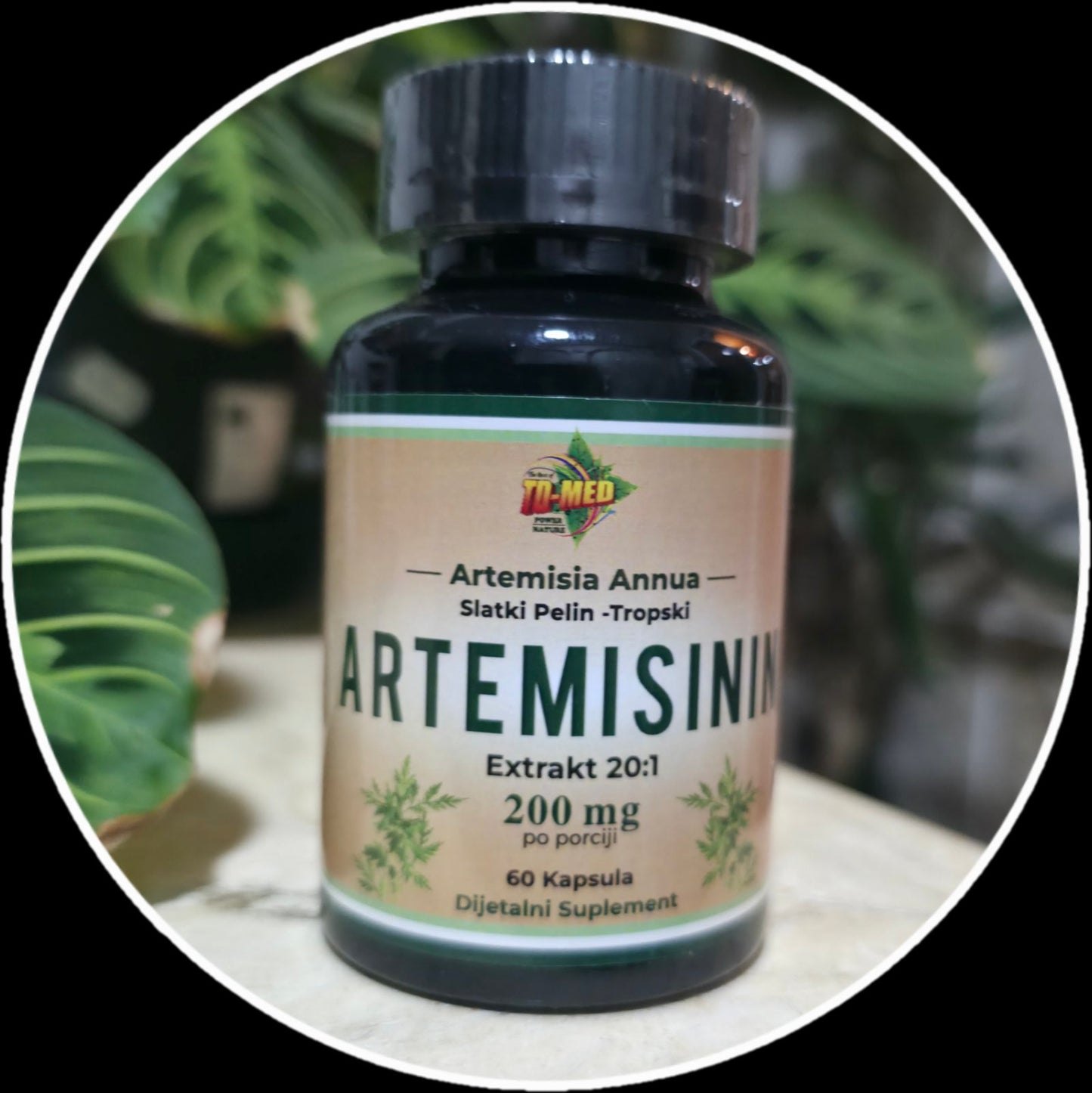 Artemisinin (Artemisia Anua)Slatki Pelin Extract 20:1,60 kaps.;Doza u 2 kaps. je 200mg Extrata,Wellbody za USA i za TD-MED; REKLAMNA CENA !!!