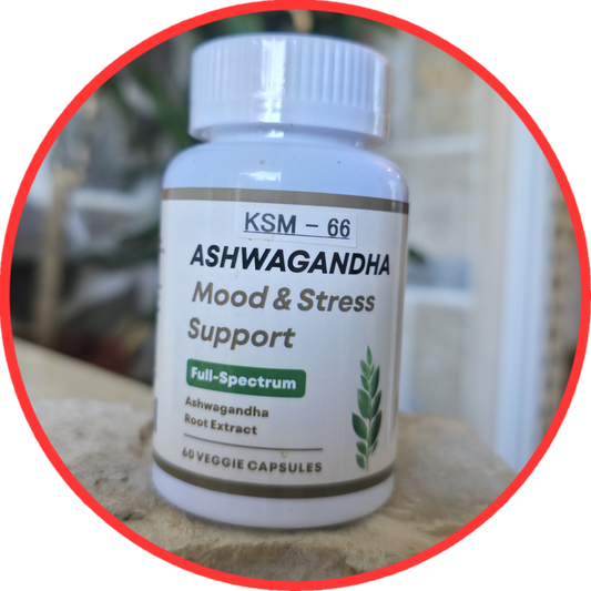 KSM-66 Ashwagandha "Mood&Stress" ,Full-Spectrum ekstrakt korijena 600 mg + 7,5 mg Bio-Perina(Crni Biber),Za manje stresa,uznemirenosti,nesanice,bolju energiju,fokus i uravnoteženje hormonskog disbalansa,Reklamna AKCIJA