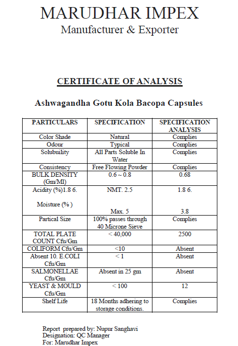 Ashwagandha(Ašvaganda sa dodatkom Gotu Kola i Brahmi-Bakopa)-60 kaps.;Mi Nature-podršku za stres, fokus, pamćenje i emocionalnu ravnotežu