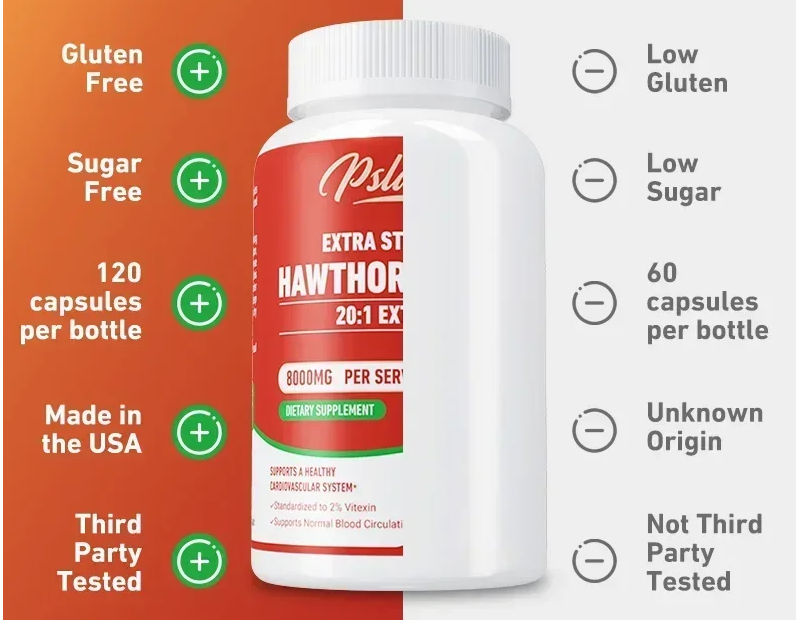 Ekstrakt Gloga 20:1, jačina 8000 mg - Podržava krvni pritisak(Blago snižavanje krvnog pritiska) i zdravu cirkulaciju,smanjenje nervne napetosti koja diže pritisak