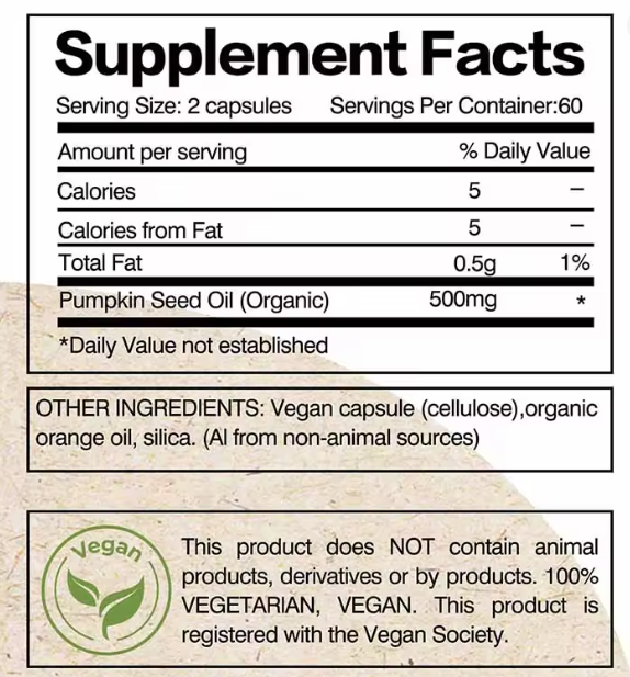 Pumkin seed Oil-500mg u dozi od 2 kaps. (semenke Bundeve uljane kapsule-120 );Podržava zdravlje prostate kod muškaraca,  podržava urinarni trakt,čak i rast kose,krni pritisak  i mnogo toga