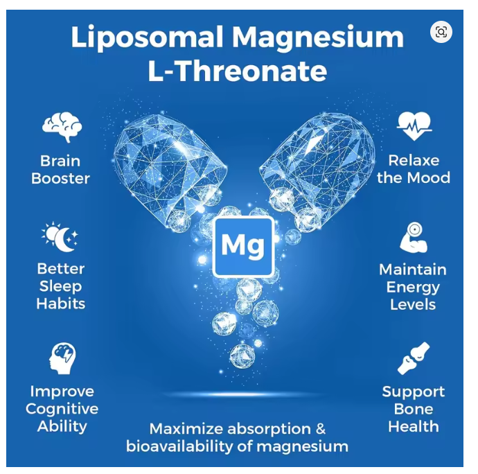 Magnesium L-Threonate LIPOSOMALI oblik- (Magtein),60 softgel kaps.;2000mg-2 kapsule;Made in China -distribucija  za EU,Za bolje pamćenje i učenje,bolje konigtivne funcije i ostalo...REKLANI POPUST !!!!!
