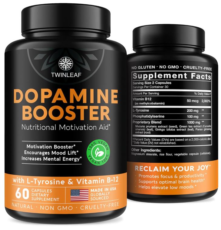 DOPAMINE BOOSTER(Pojačivač Dopamina)1000mg-60 caps.Za podizanje rasporoženja i Mentalne energije sa poznatim biljnim extratima(Mukuna,Ginko Biloba,Panax,Green Tea),L-Tyrosinom i B-12;       REKLAMNI Popust !