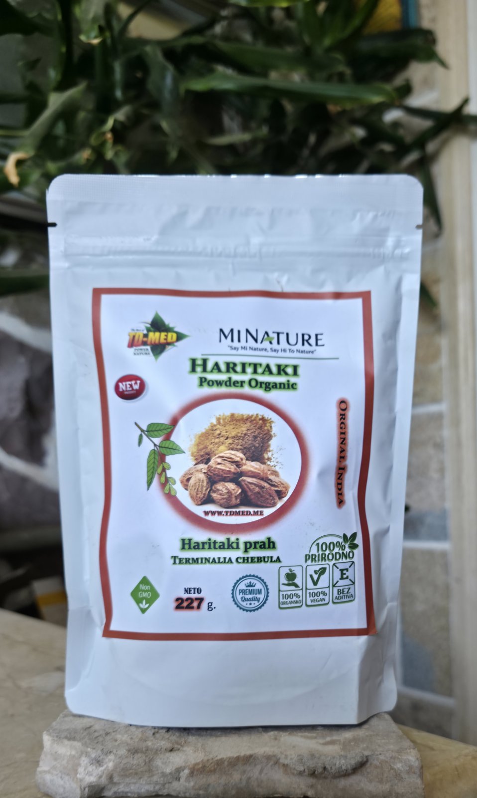 Haritaki u prahu 227g-Organic Indija "Mi Nature"-Detoxikacija crevnog trakta i jetre, podržava korisne crevne bakterije i smanjuje nadutos,bolje varenje,za kosu i još toga