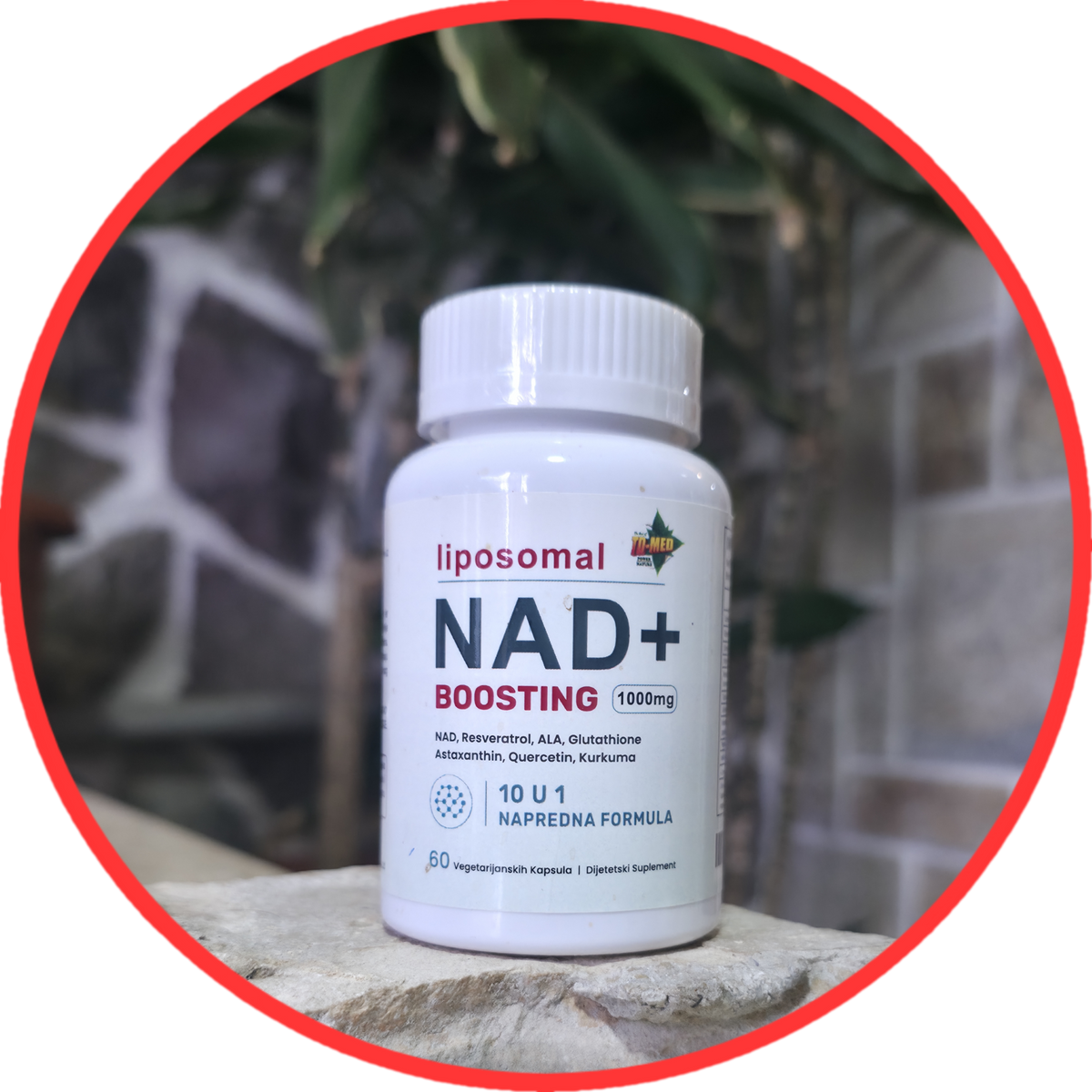Liposomal NAD+ Boosting 60 caps;10 u 1,Napredna Formula(Energija. Zaštita. Dugoročna vitalnost.)u kombinaciji NAD+, Resveratrola,Quercentina,Glutationa i snažnih biljnih extrata za zdrav proces starenja.,Naš BREND prvi put na tržištu sa Reklamnom cenom
