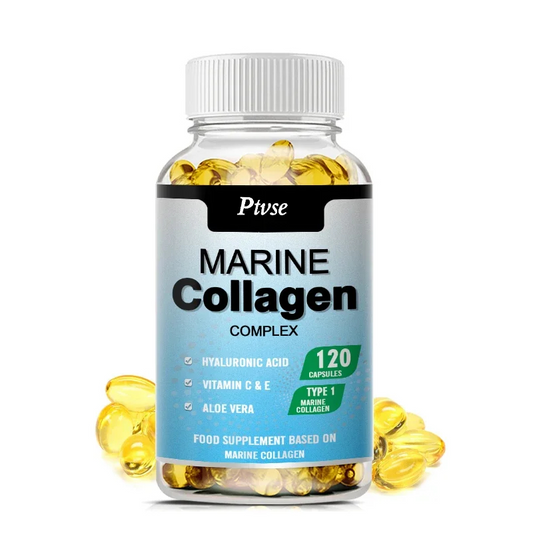 Morski Kolagen(Marine Collagen Hidrolizovani) 120 soft gell kapsula;Obogaćen sa Alojom,Vit.C,E Selenom,Vit,D,Hlauronskom kiselinom  bitnim dodatcima,za vašu kožu,nokte,kosu i podmaldjivanje;REKLAMNA AKCIJSKA CIJENA !!!!