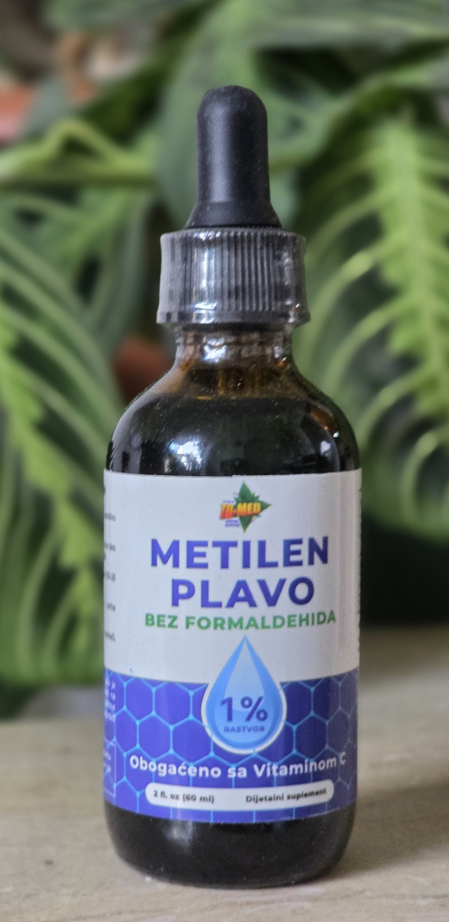 Metilen Plavo-Methylene Blue 60ml-1% USP solucija;Ublažavanje simptoma migrena, depresije i anksioznosti,više energijuBrži oporavak nakon trovanja ili infekcija. za koncentraciju, pamćenje i ukupnu kognitivnu funkiju,protiv parazita,i bolova u krstima