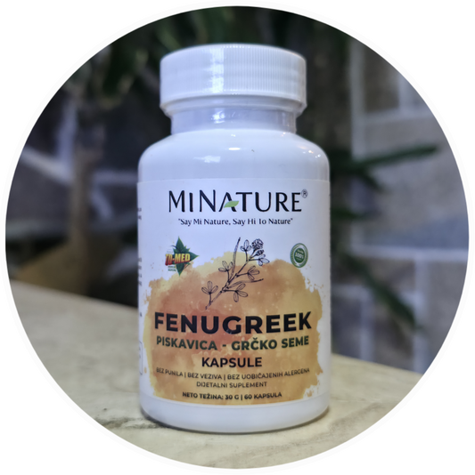 Piskavica-Fenugreek(Grčko seme) 60 kaps.;Mi Nature,za metabolizam glukoze; probleme kod dijabetisa2,Insulinske reistencije,skokove glukoze  poboljšava osetljivost na insulin, boljoj kontroli apetita. može smanjiti LDL i trigliceride;Reklamna AKCIJA !