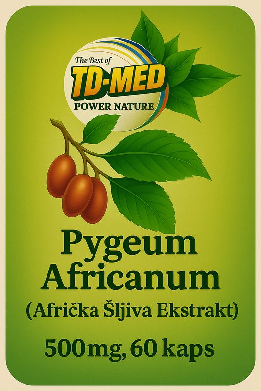 Afrička Šljiva-Pygeum Africanum Extrakt 60 caps., 500mg-dnevna doza..-TD-MED Brend Original