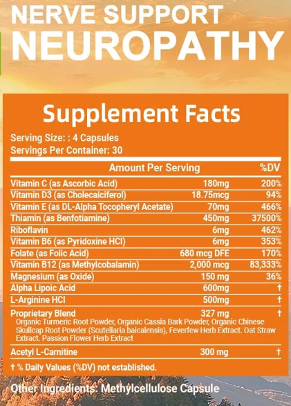 Neuropathy-Neuropatija suplement;120 kapsula,18 u 1,(Za pomoć kod neuropatskog bola,za stopala,potkožnog tkiva,ramena ,ruke, prste,noge i poboljšanje funkcija nerava)Buporal-USA;REKLAMNA AKCIJSKA cijena!!!