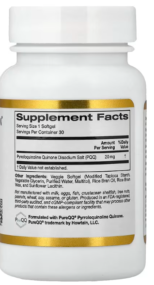 PQQ, 20 mg, 30 veg.mekih kapsula;California Gold Nutrition-USA;Podržava mitohondrijsku funkciju* za više energije
