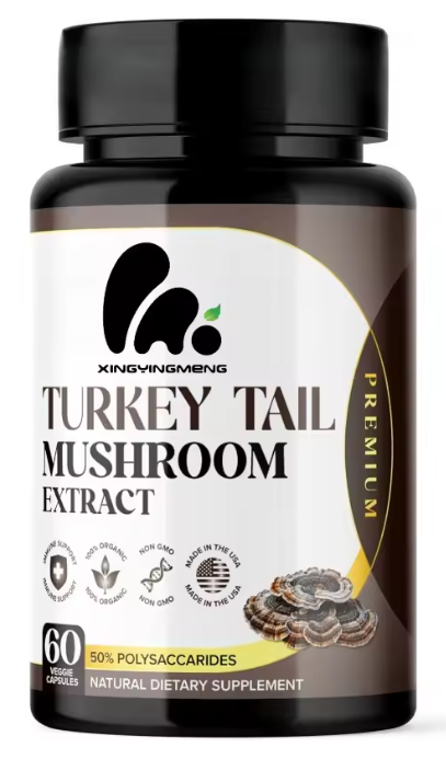 Turkey Tail Mushrom-Extract 60 caps.Proizvedeno u SAD, Ekstrakt plodnih tijela gljive - 1000 mg, 50% polisaharida - Podrška Imunitetu i antioksidativne prednosti.Reklamna aksiska cijena sa popustom
