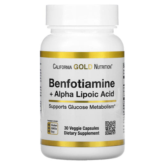 Benfotiamin 150 + alfa-lipoična kiselina 300 + L-Laucine,30 caps.Carifornia Gold USA
